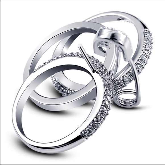 NWT Pin cubic zircon pave setting ring set - Picture 4 of 6